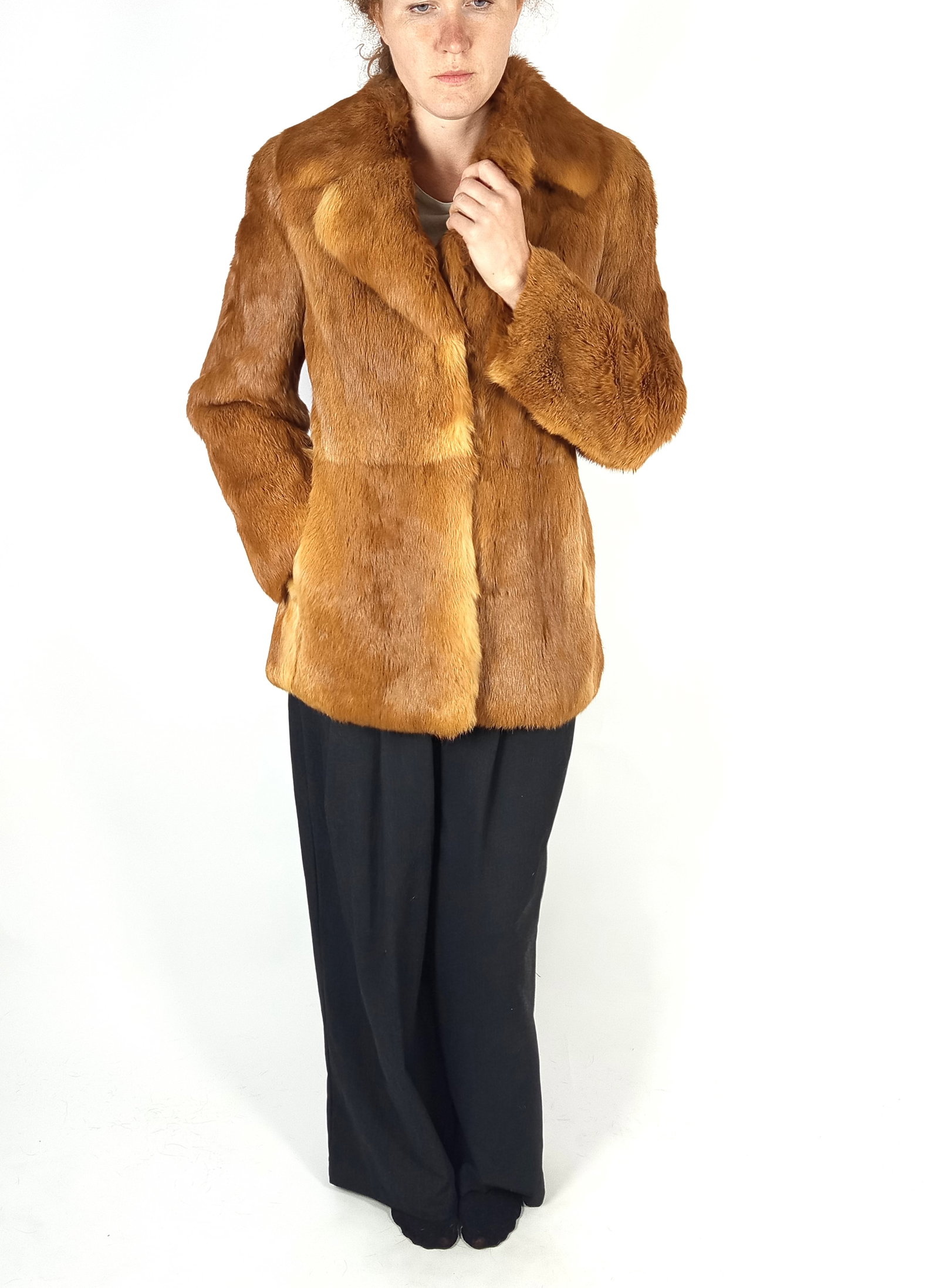 ORANGE LAPIN FUR JACKET EU: XS ; US: 2 - 8