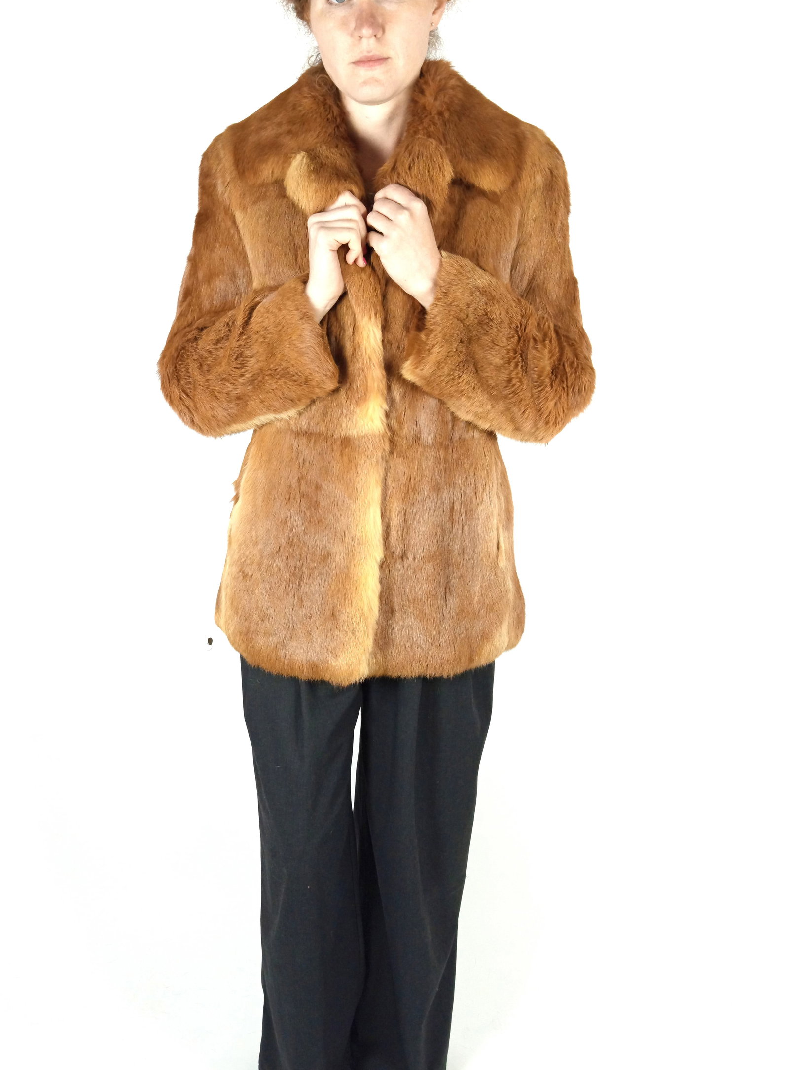 ORANGE LAPIN FUR JACKET EU: XS ; US: 2 - 9