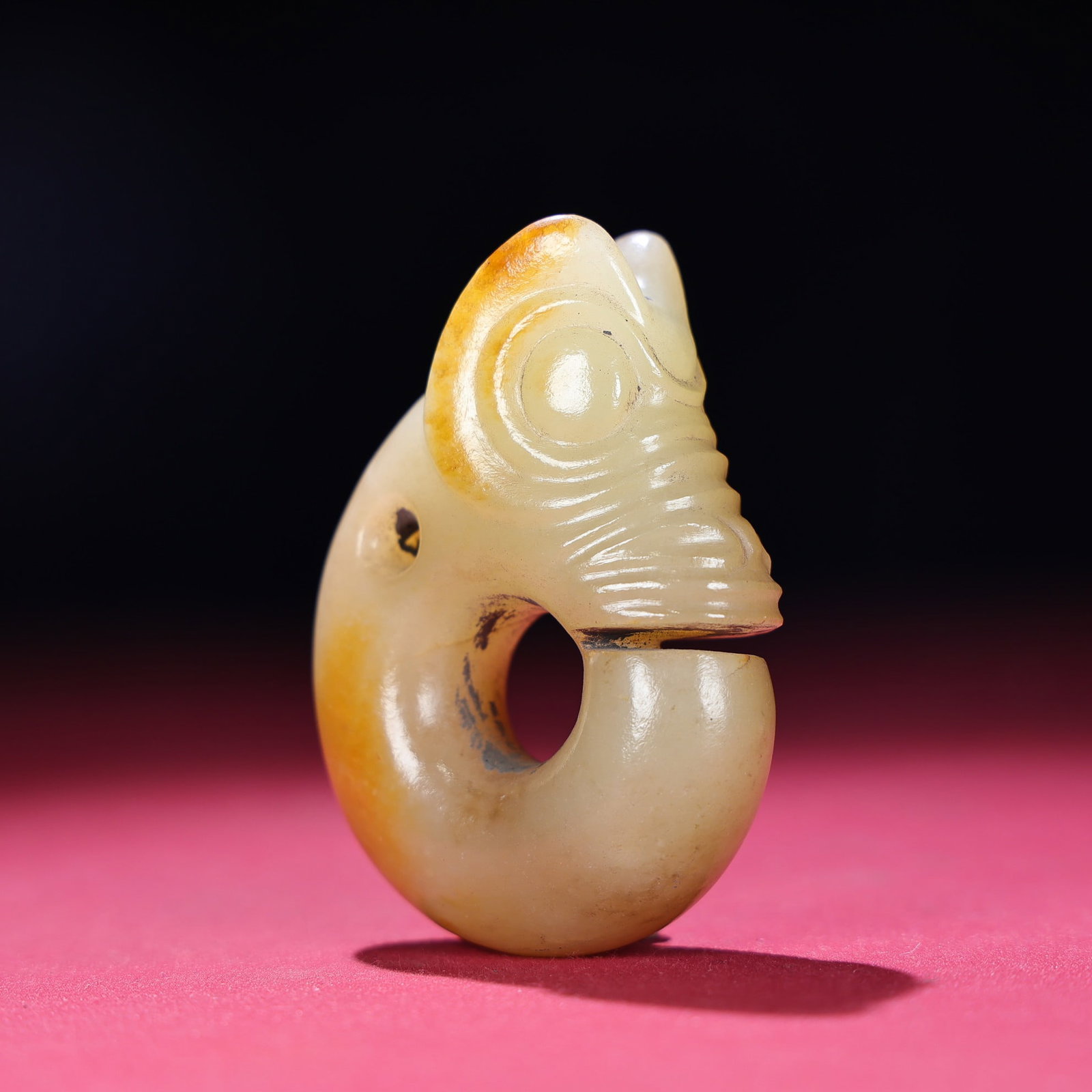 Old Hetian Jade Dragon Pendant - 2