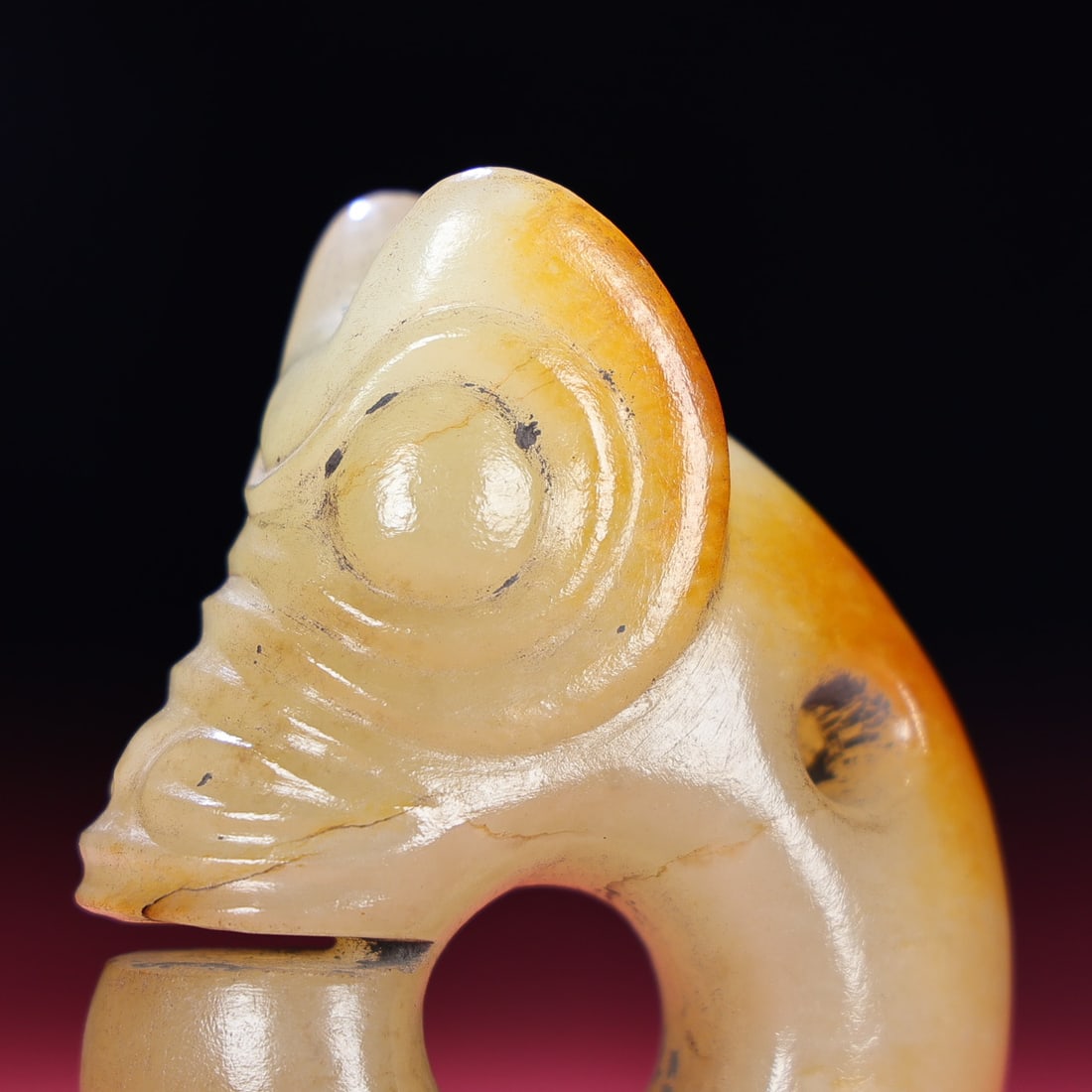Old Hetian Jade Dragon Pendant - 6
