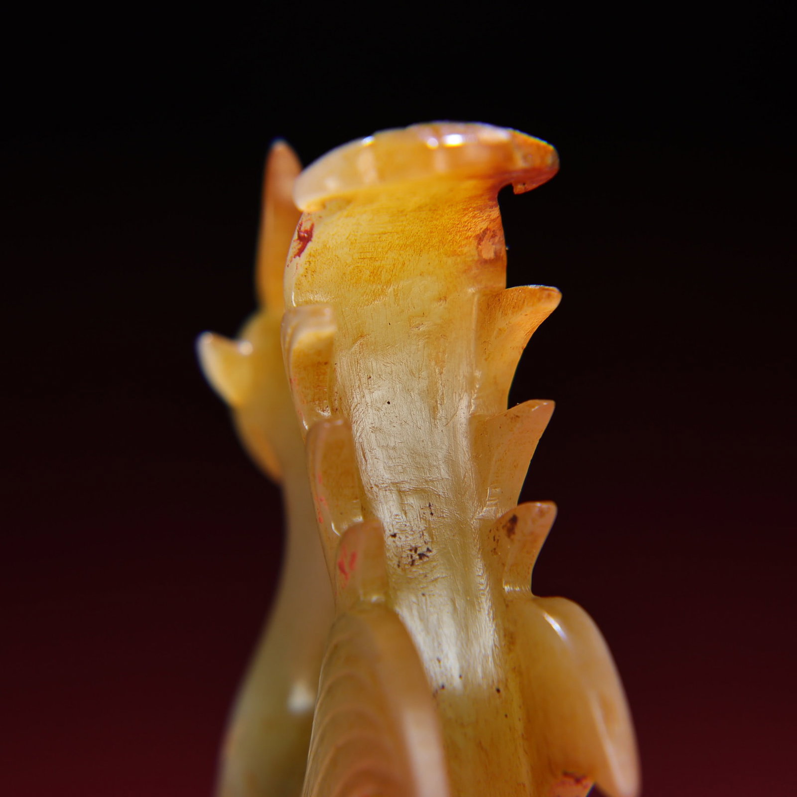 Old Hetian Jade Phoenix Bird Statue - 3