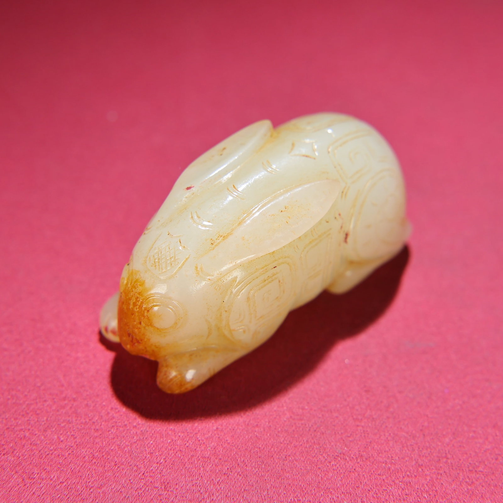 Old Hetian Jade Rabbit Pendant - 4