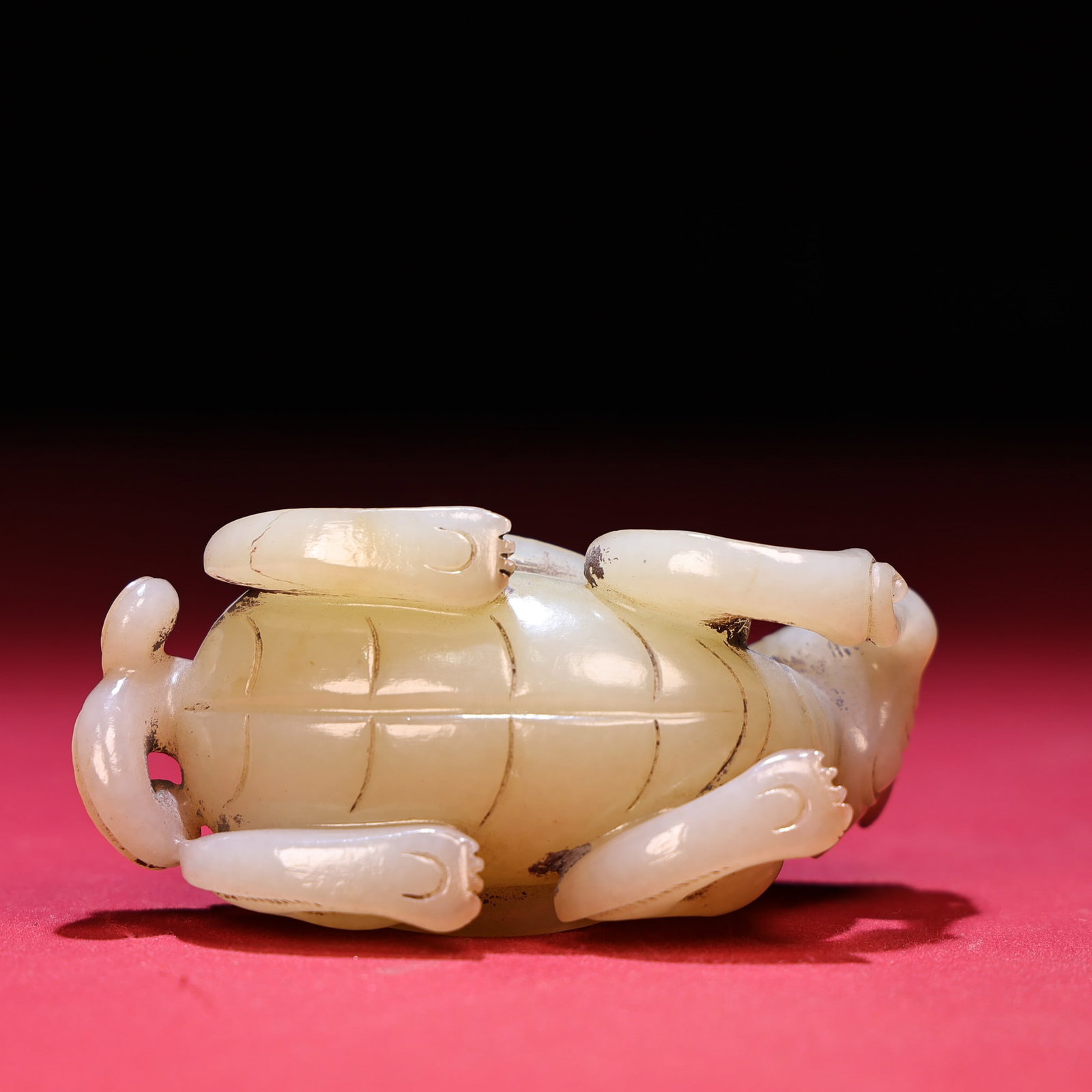 Old Hetian Jade Hand Carved Dragon Turtle Statue - 5