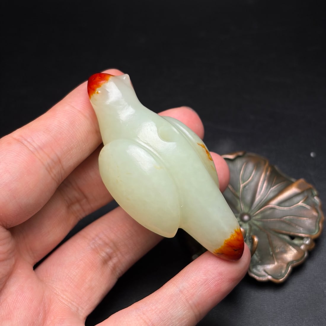 Natural Hetian Jade Bird Pendant - 8