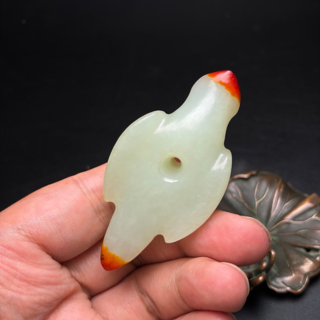 Natural Hetian Jade Bird Pendant - 9