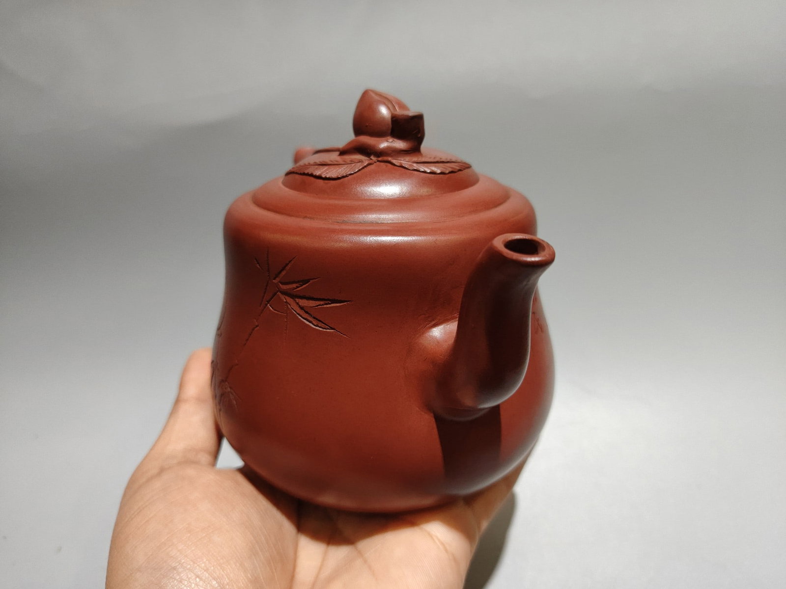 Chinese Yixing Zisha Clay Peach Teapot - 5