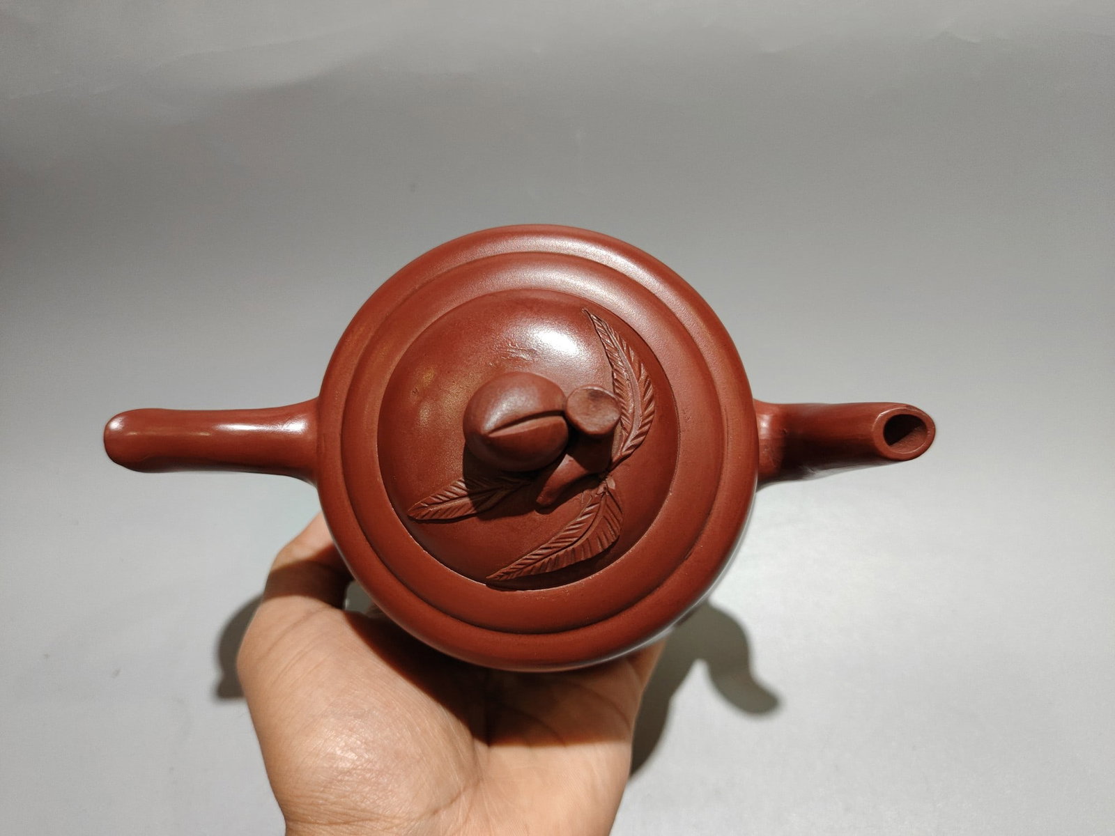Chinese Yixing Zisha Clay Peach Teapot - 6