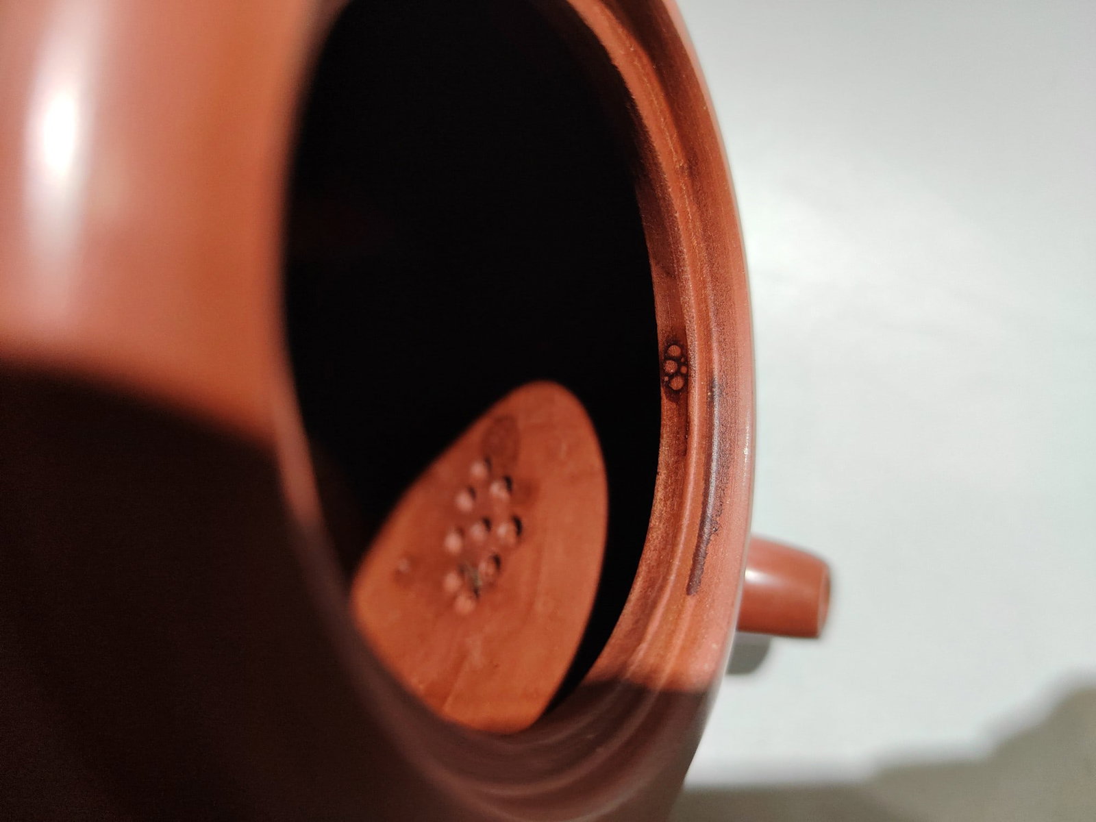 Chinese Yixing Zisha Clay Peach Teapot - 8
