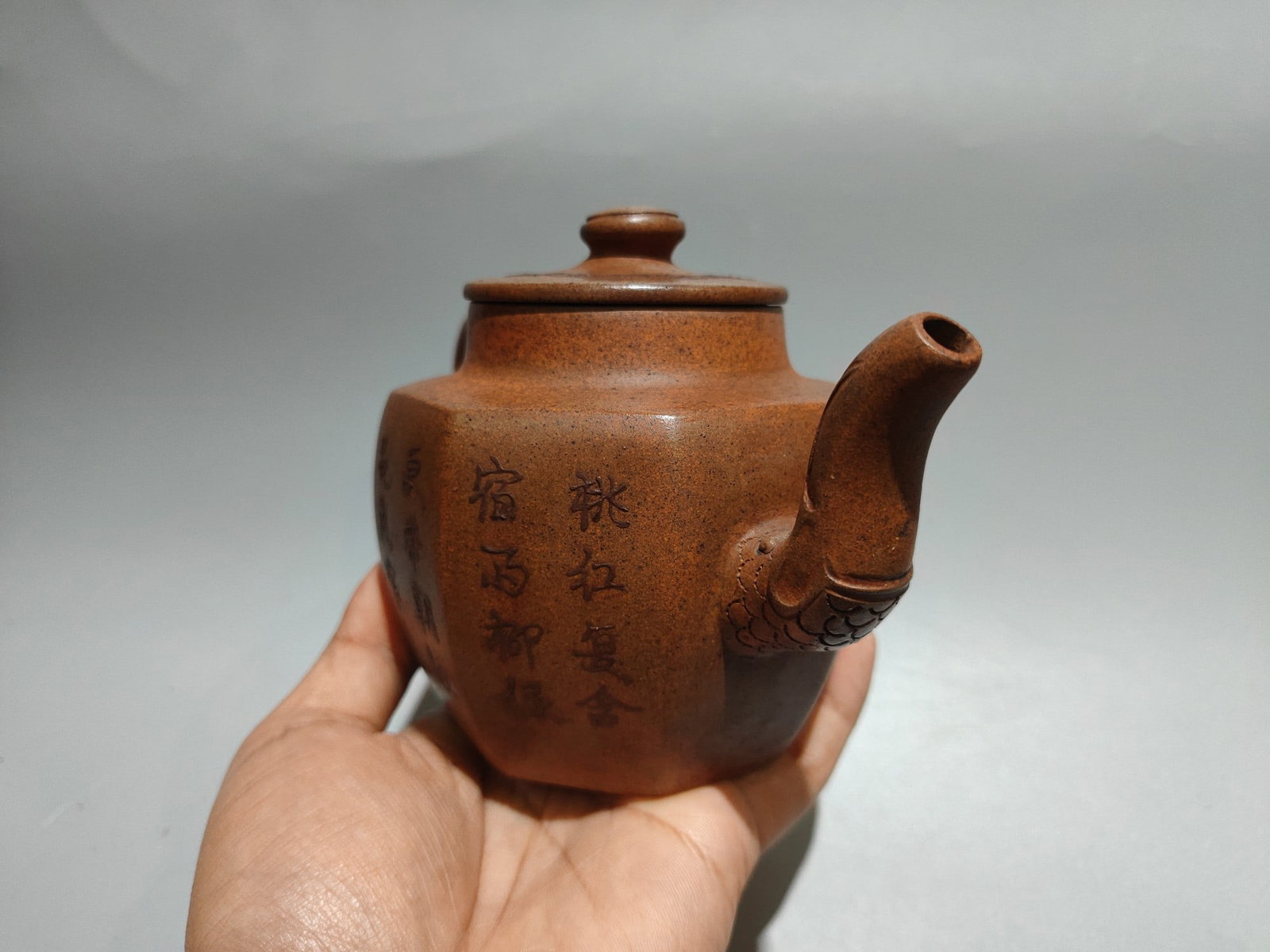 Chinese Yixing Zisha Clay Flower Bird Teapot - 5