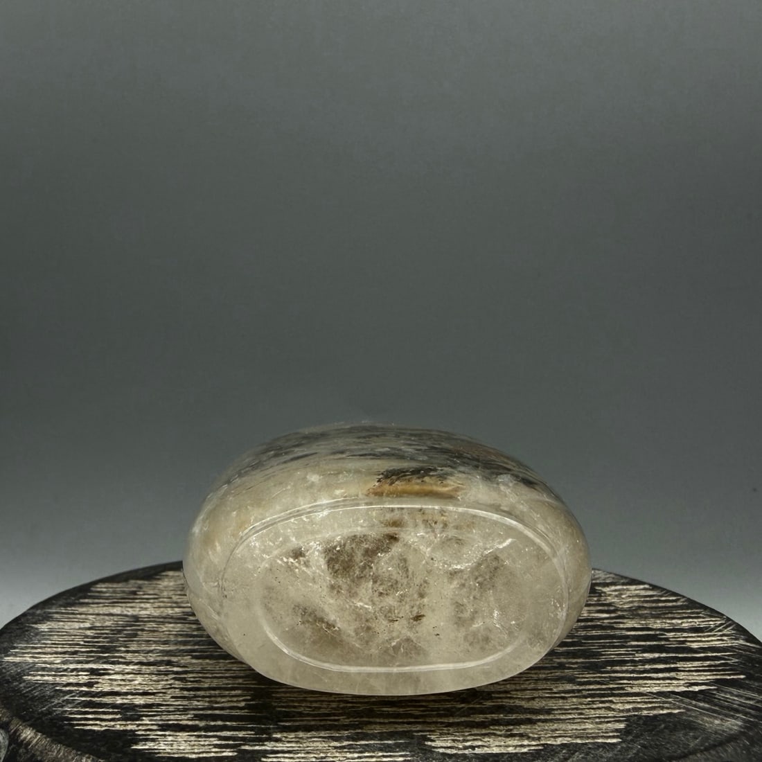 Vintage Crystal Inside Painting Mountain River Scene Design Snuff Bottle w Stopper - 9