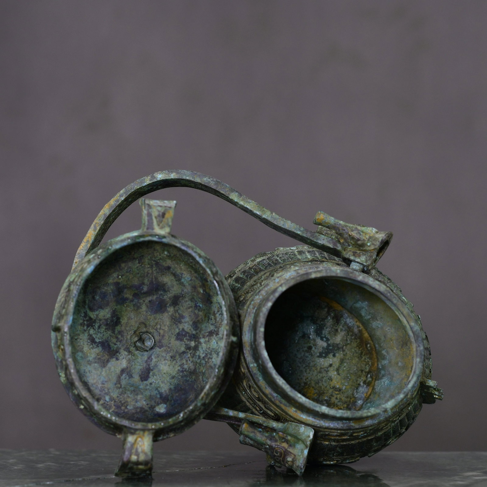 Vintage Bronze Handle Bottle - 4