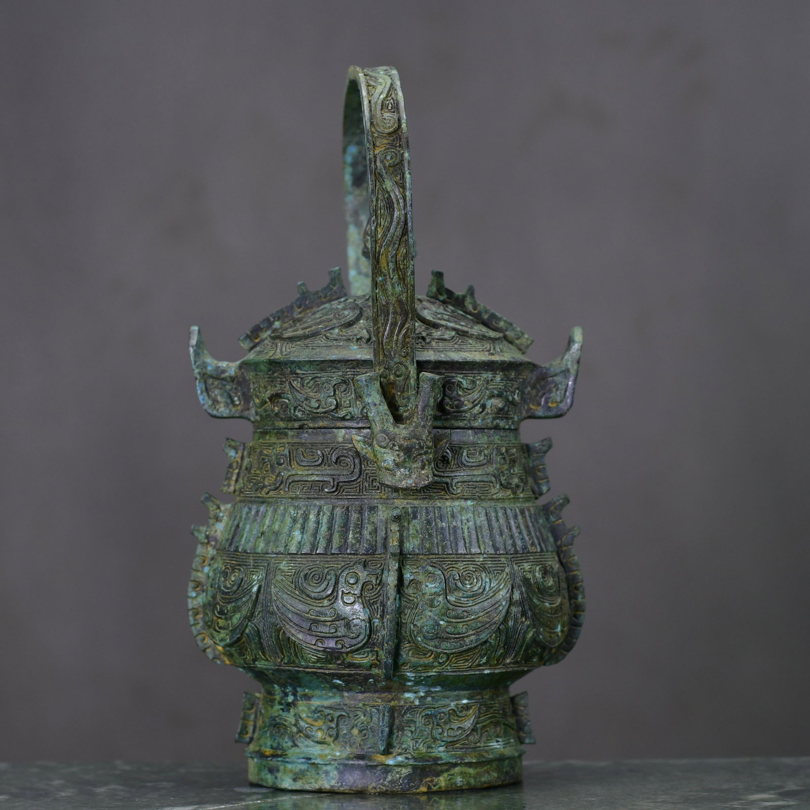 Vintage Bronze Handle Bottle - 6