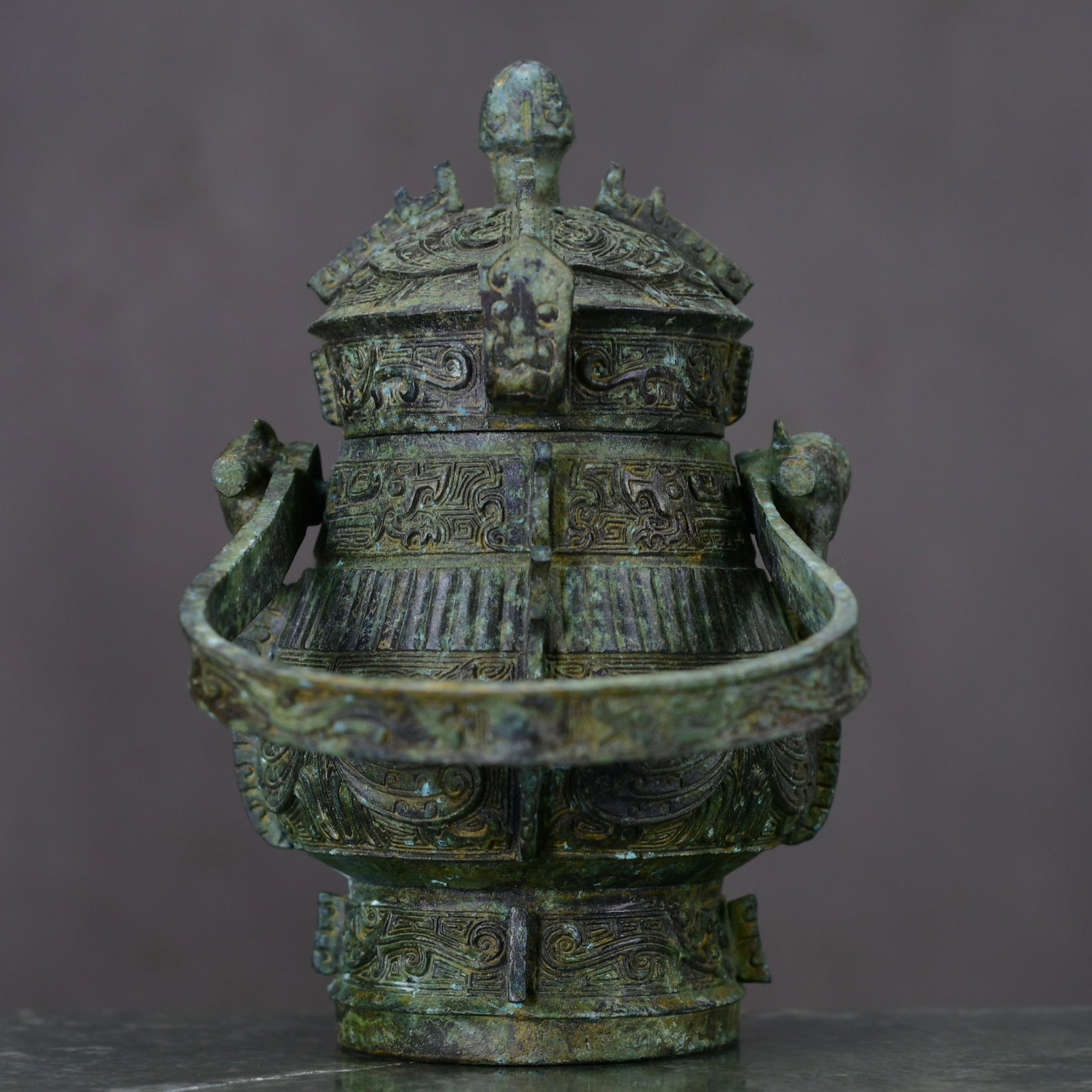 Vintage Bronze Handle Bottle - 9