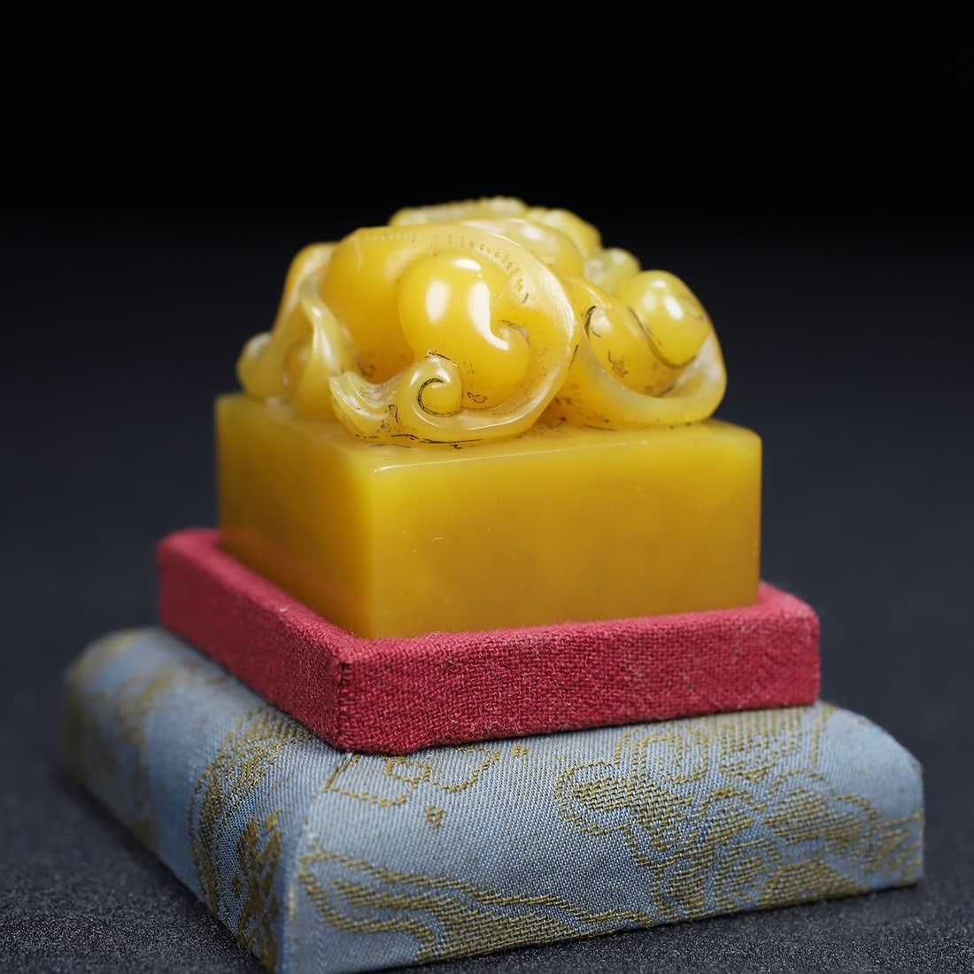 Vintage Tianhuang Shoushan Soapstone Hand-Carved Seal/Stamp Fortune Beast - 5