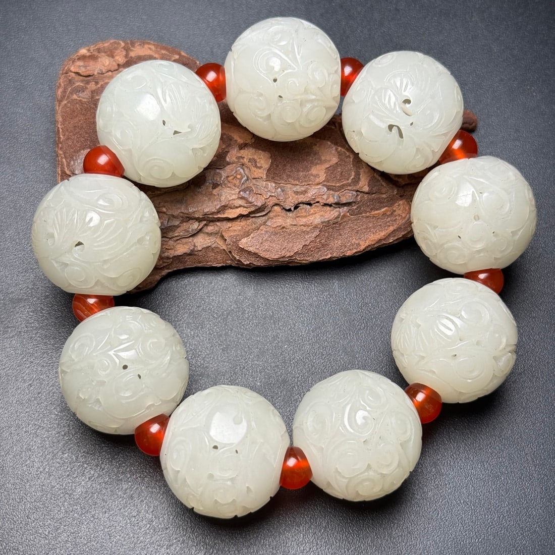 Openwork Hetian Jade Beads Bracelet: Title: Old Hetian Jade Dragon Pendant Date/Period: After1923 Origin: Chinese Dimension: 59x80x25(mm) 2.32x3.15x0.98(inches) Weight 0.35 lbs/157g Materials: Hetian Jade Reserve: $799.00 Shipping: Domes