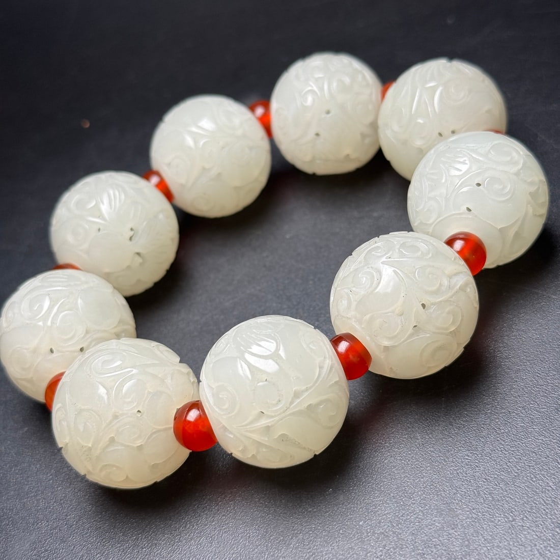 Openwork Hetian Jade Beads Bracelet - 3