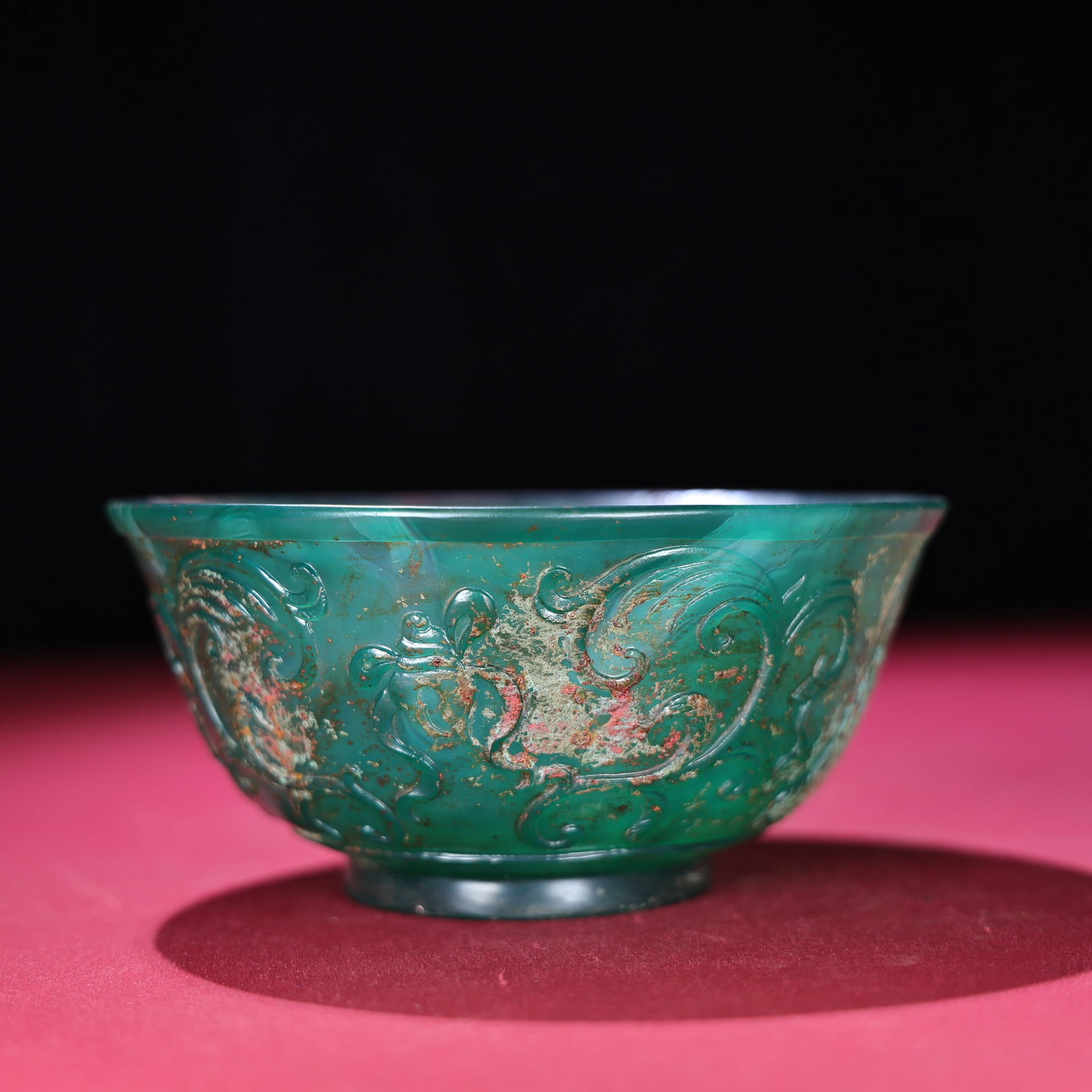 Vintage Green Agate Hand Carved Budhha Bowl - 4