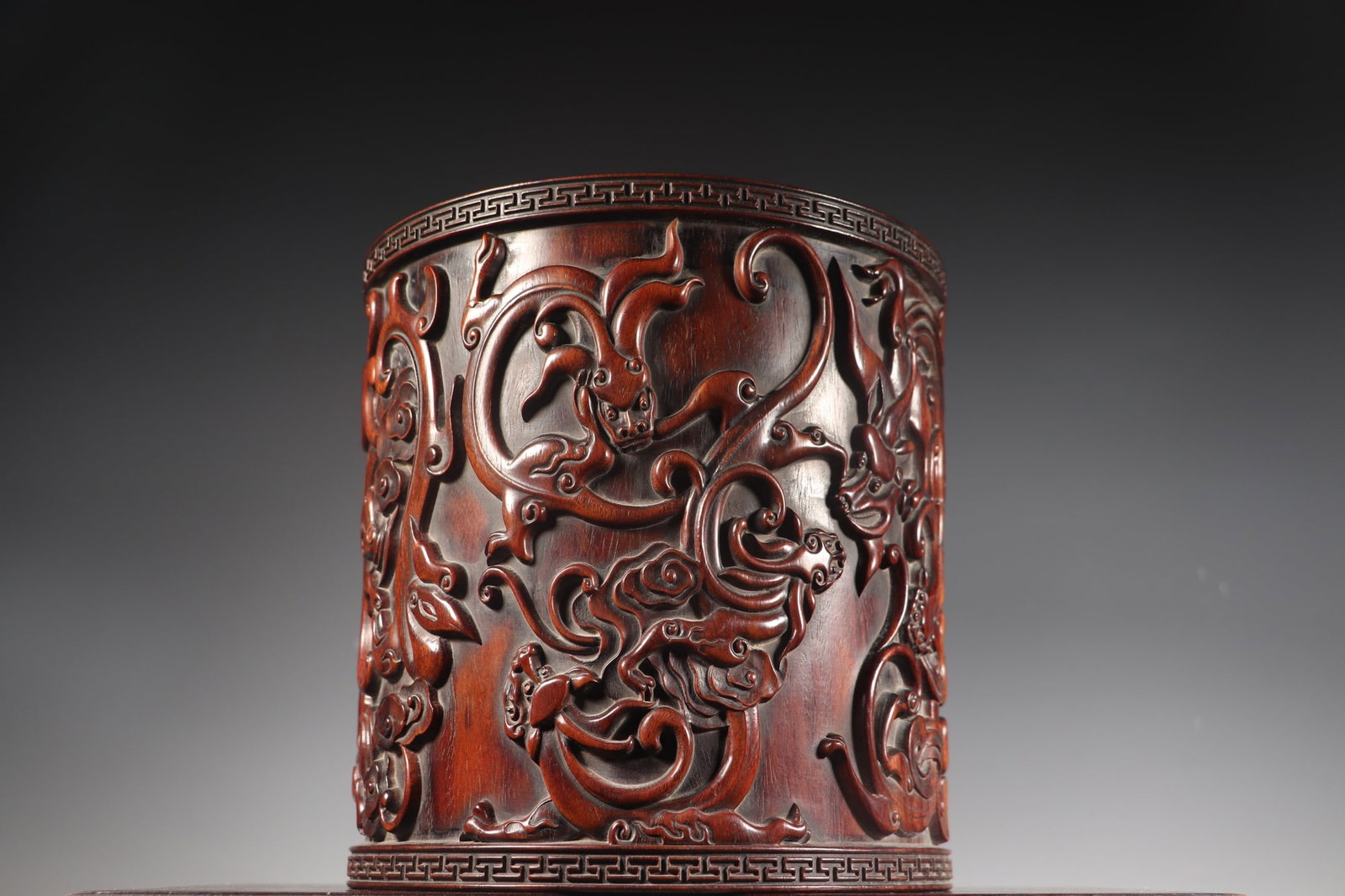 Old Huanghuali Wood Hand Carved Chi Dragon Brush Pot: Title: Old Hetian Jade Dragon Pendant Date/Period: After1929 Origin: Chinese Dimension: 59x80x25(mm) 2.32x3.15x0.98(inches) Weight 0.35 lbs/157g Materials: Hetian Jade Reserve: $1,899.00 Shipping: Dom