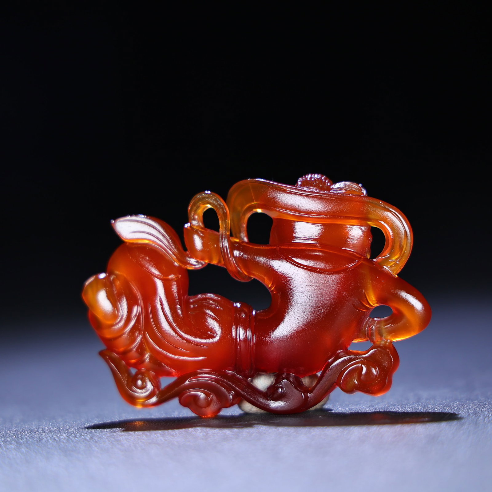 Red Agate Hand Carved Feitian Girl Pendant Statue - 6