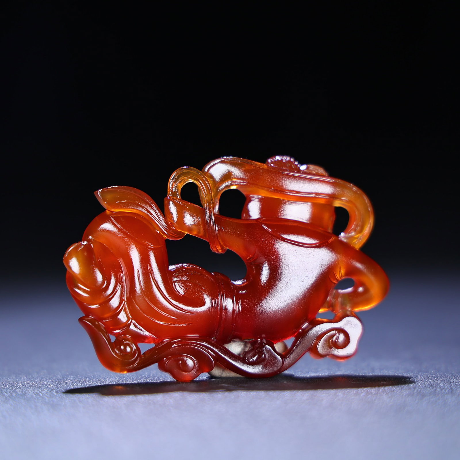 Red Agate Hand Carved Feitian Girl Pendant Statue - 8