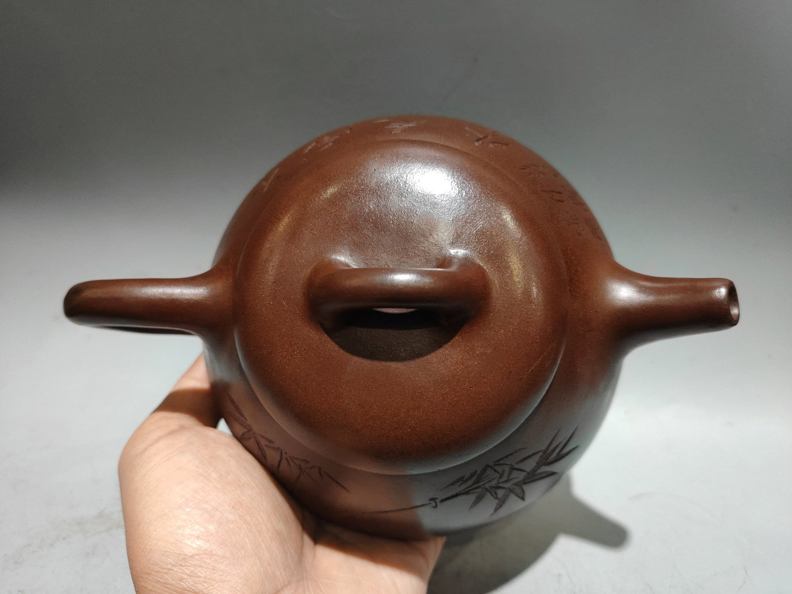 Chinese Yixing Zisha Clay Teapot w Artist Signed - 6