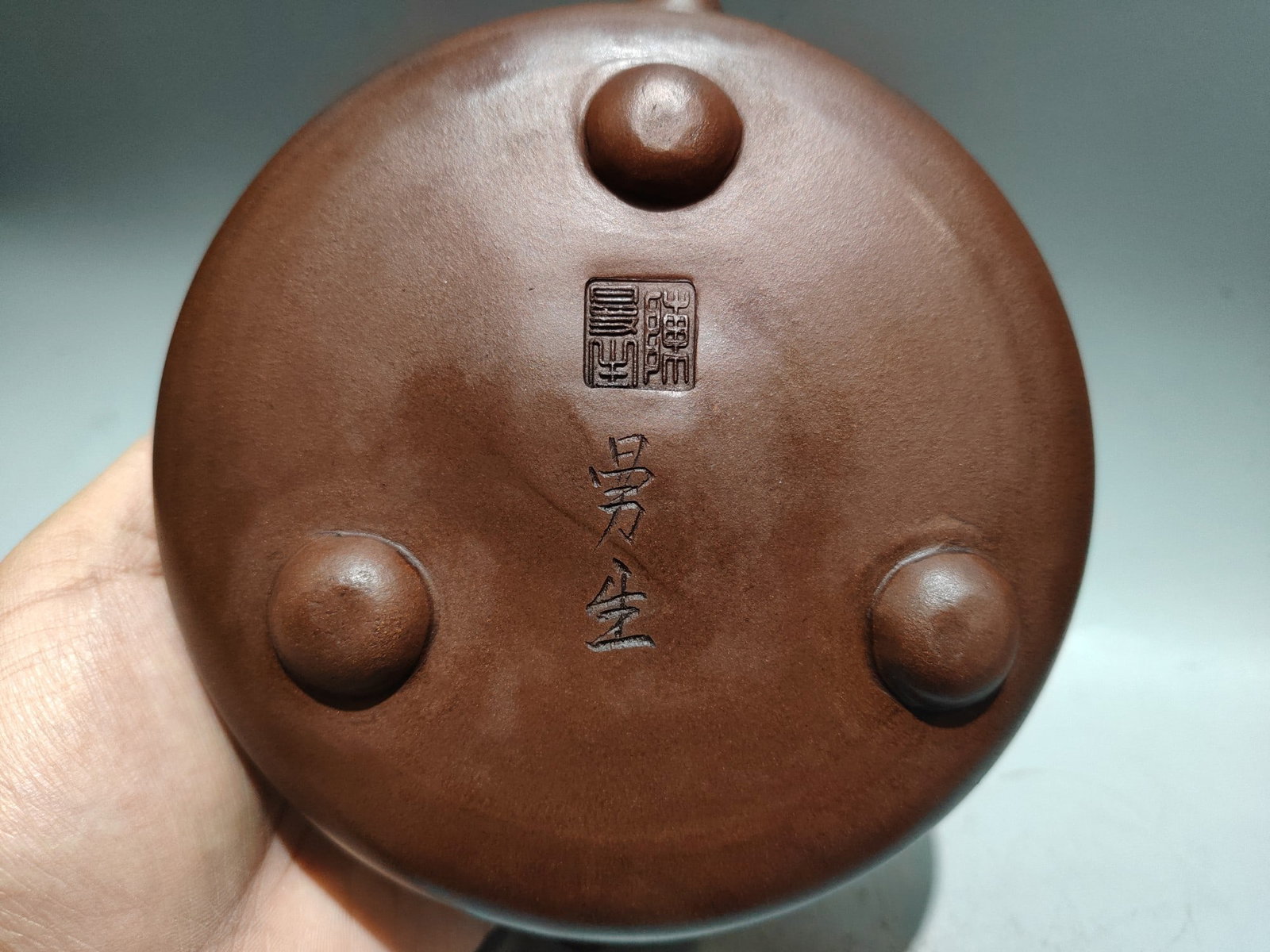 Chinese Yixing Zisha Clay Teapot w Artist Signed - 9