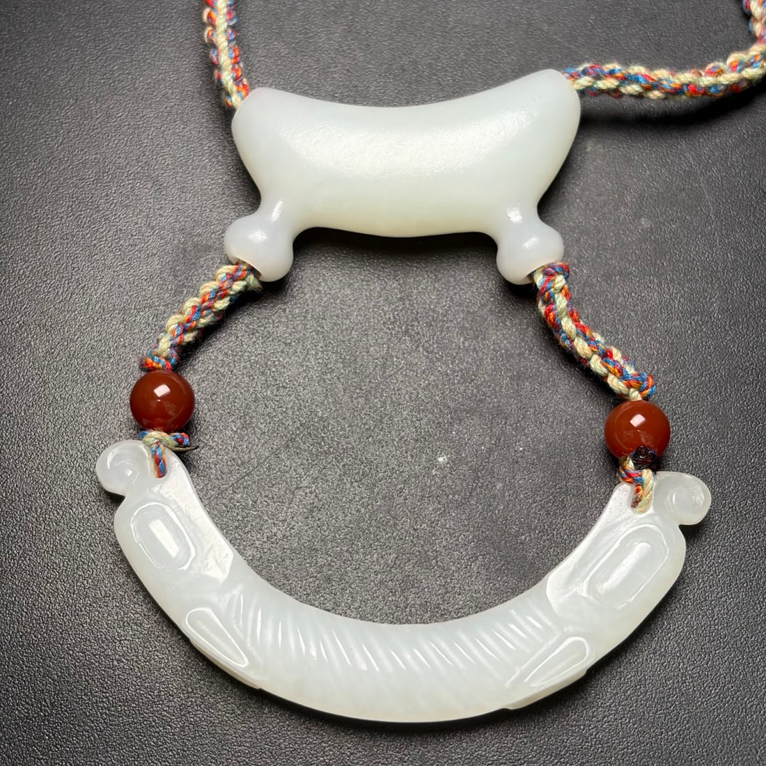 Hand-Woven Natural Hetian Jade Necklace - 5