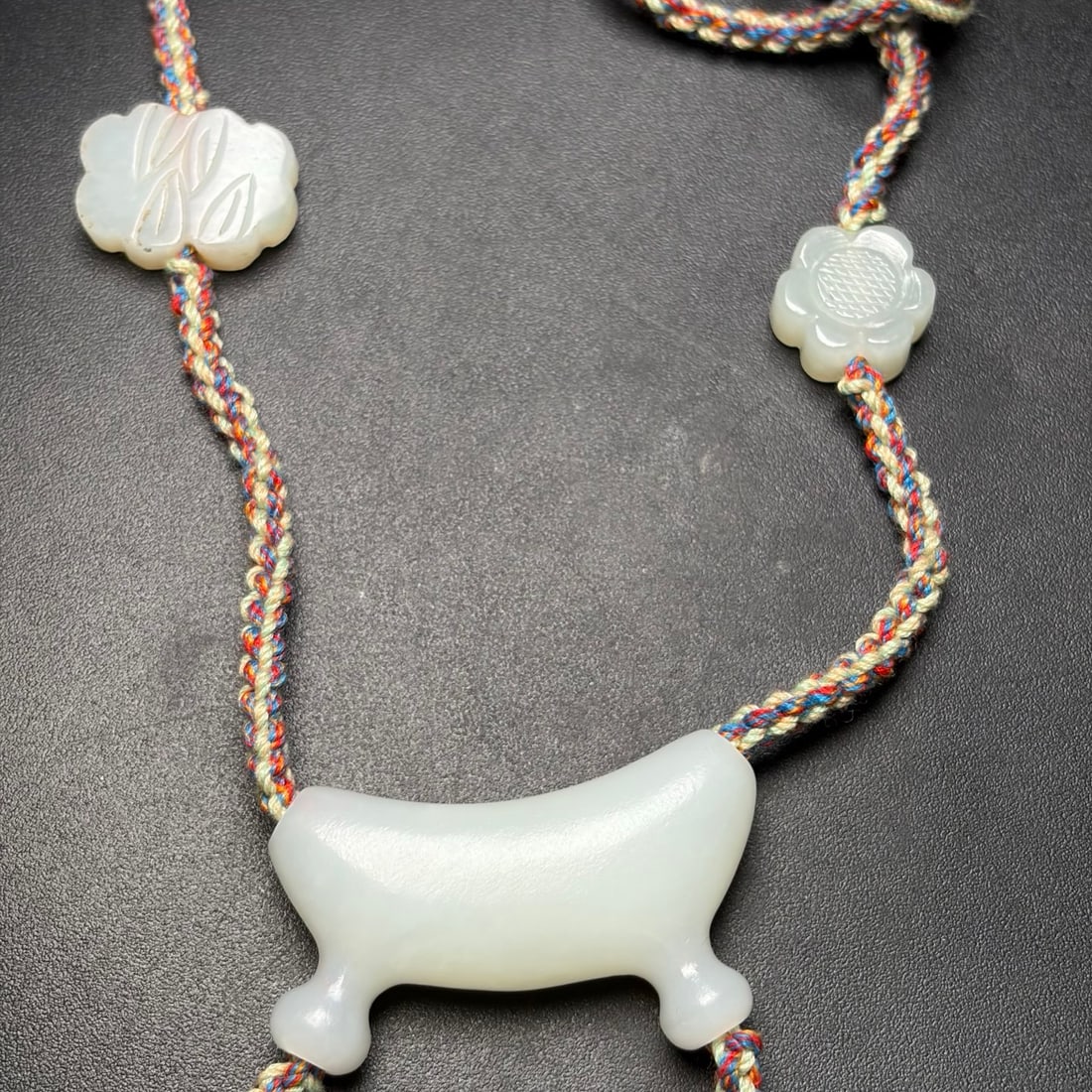 Hand-Woven Natural Hetian Jade Necklace - 6
