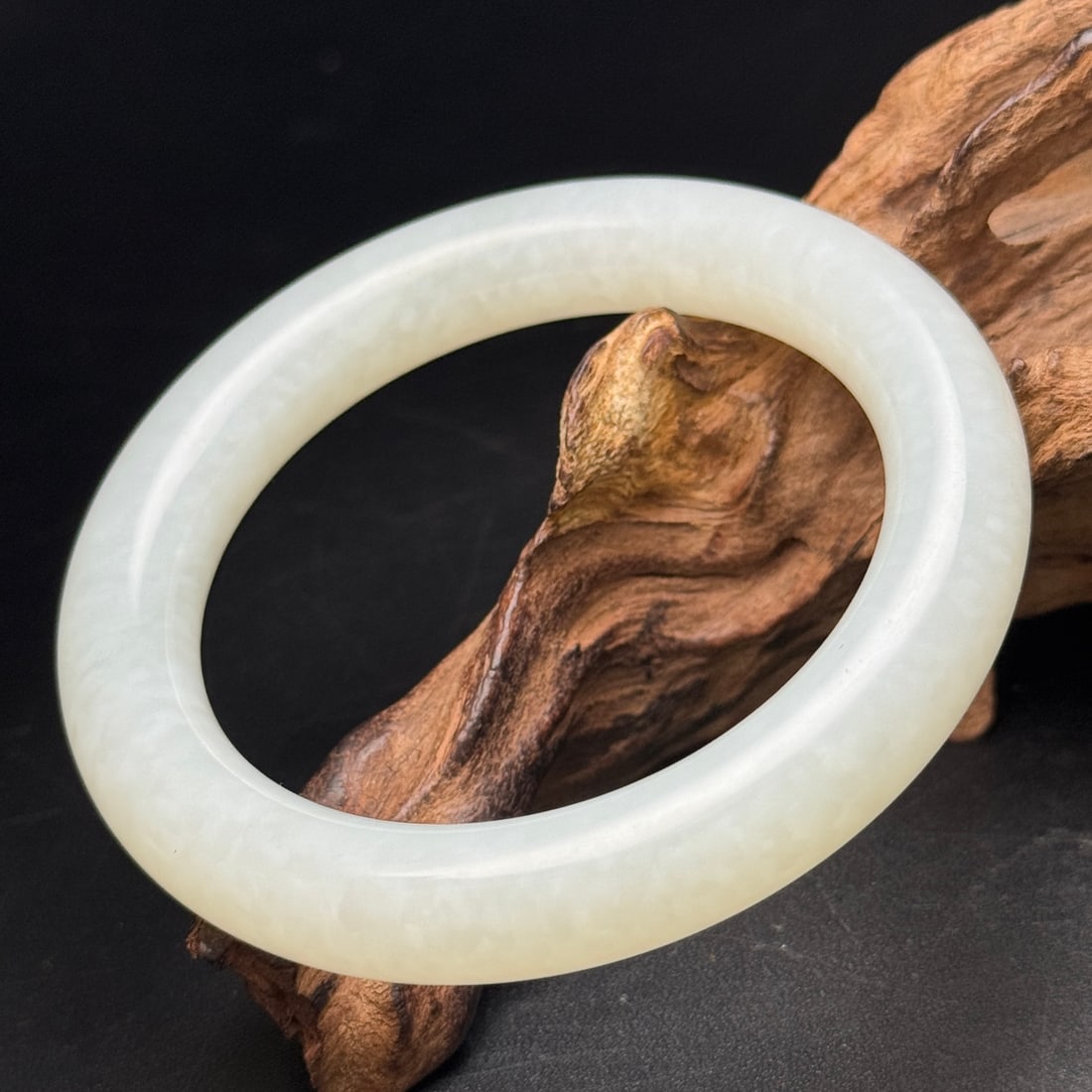 Natural Hetian Jade Bracelet Bangle 58mm ID - 4
