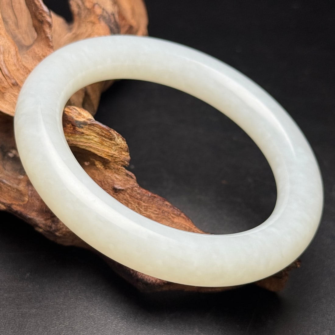 Natural Hetian Jade Bracelet Bangle 58mm ID - 5