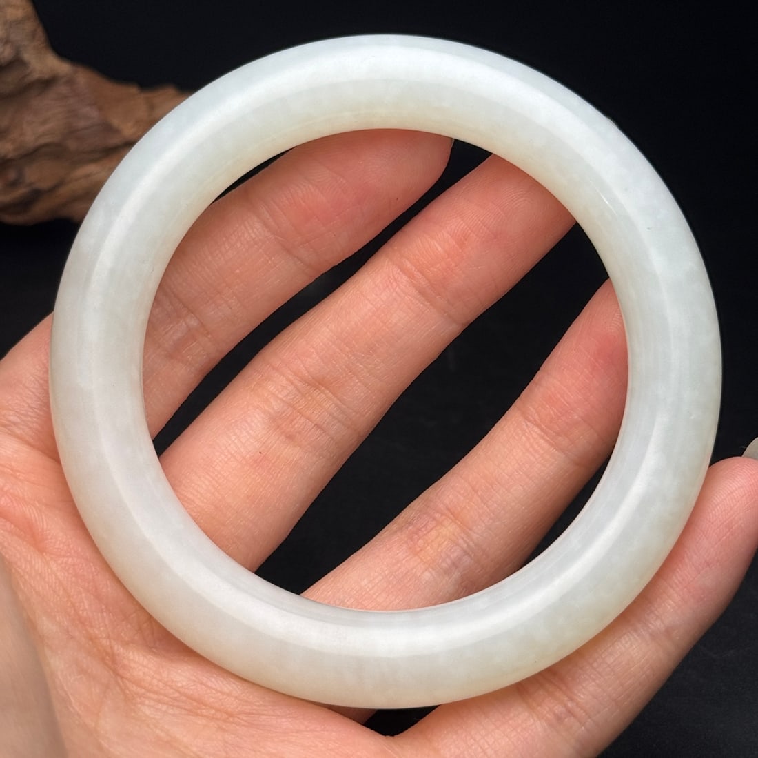 Natural Hetian Jade Bracelet Bangle 58mm ID - 8