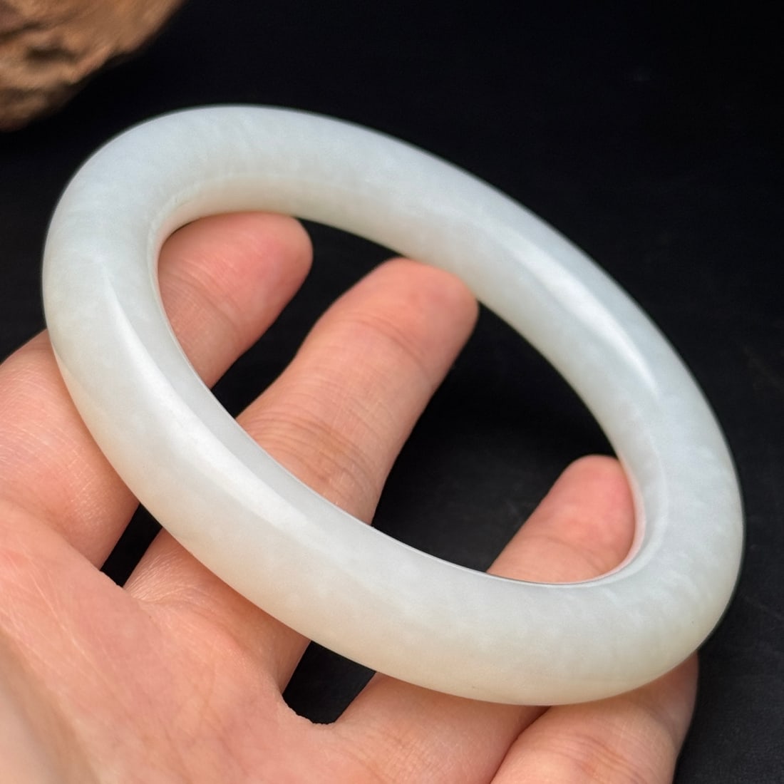 Natural Hetian Jade Bracelet Bangle 58mm ID - 9