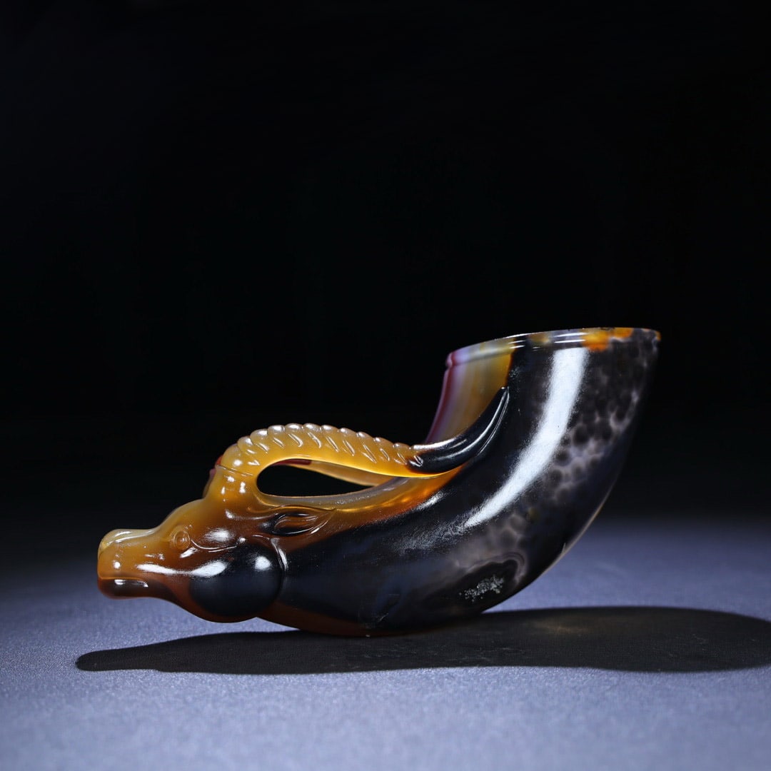 Vintage Agate Hand Carved Sheep Head Cup Statue: Title: Old Hetian Jade Dragon Pendant Date/Period: After1946 Origin: Chinese Dimension: 59x80x25(mm) 2.32x3.15x0.98(inches) Weight 0.35 lbs/157g Materials: Hetian Jade Reserve: $1,999.00 Shipping: