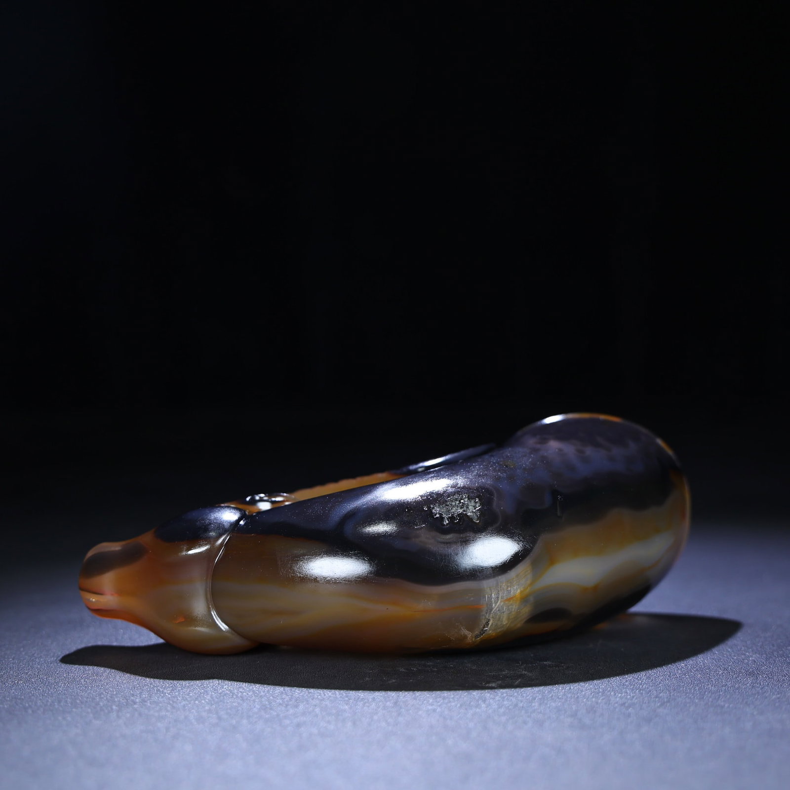 Vintage Agate Hand Carved Sheep Head Cup Statue - 7