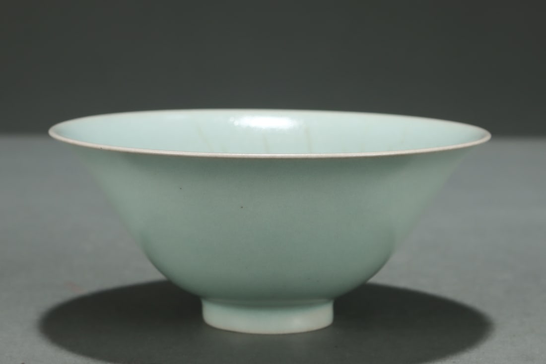 Chinese Ru Kiln Sky Blue Glaze Porcelain Bowl w Box - 5
