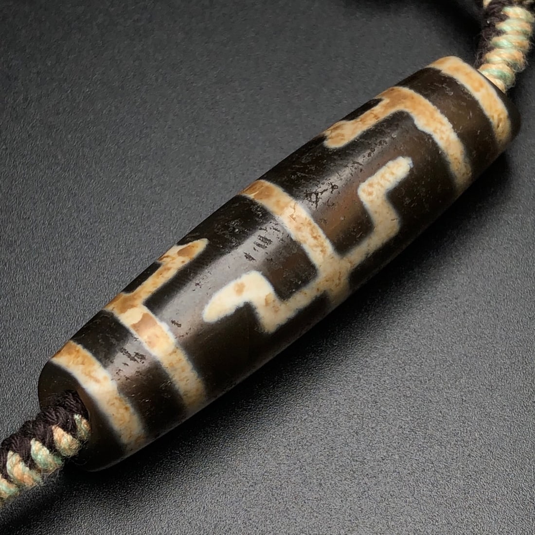 Hand-Woven Old Tibetan DZI Agate Necklace - 7