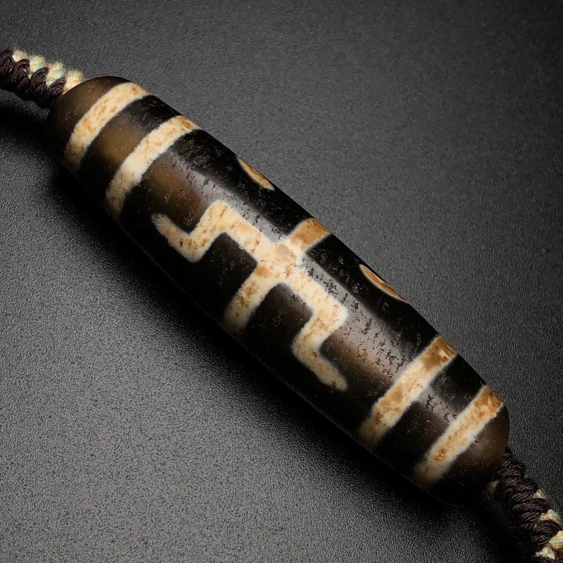 Hand-Woven Old Tibetan DZI Agate Necklace - 8