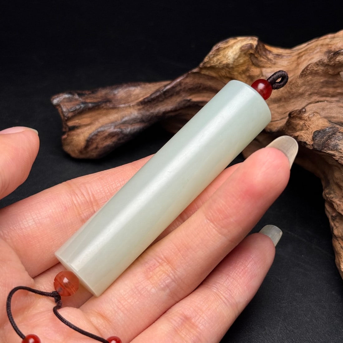 Natural Hetian Jade Pendant - Lezi - 8