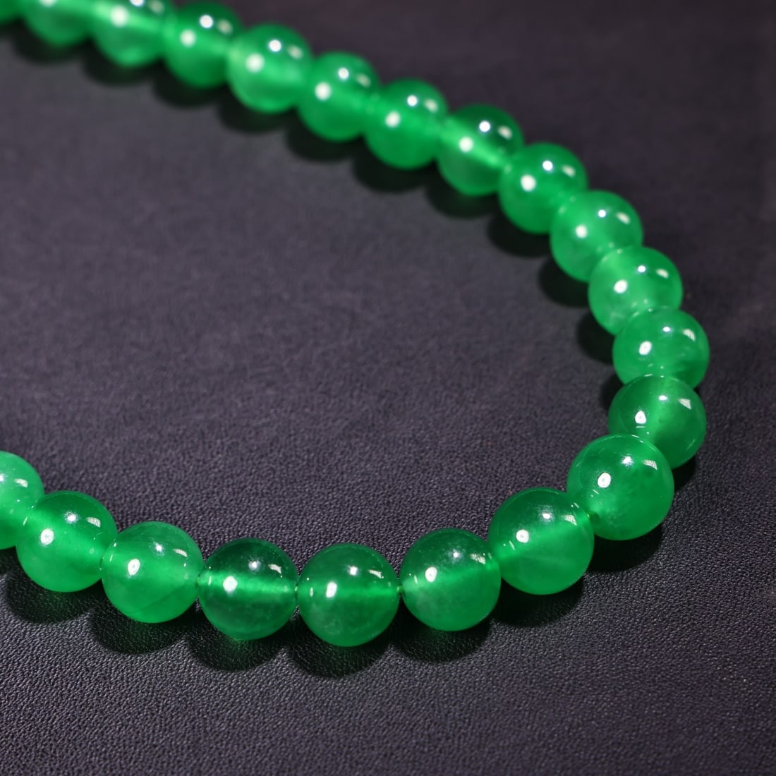 12mm Natural Green Jadeite Beads Necklace - 3