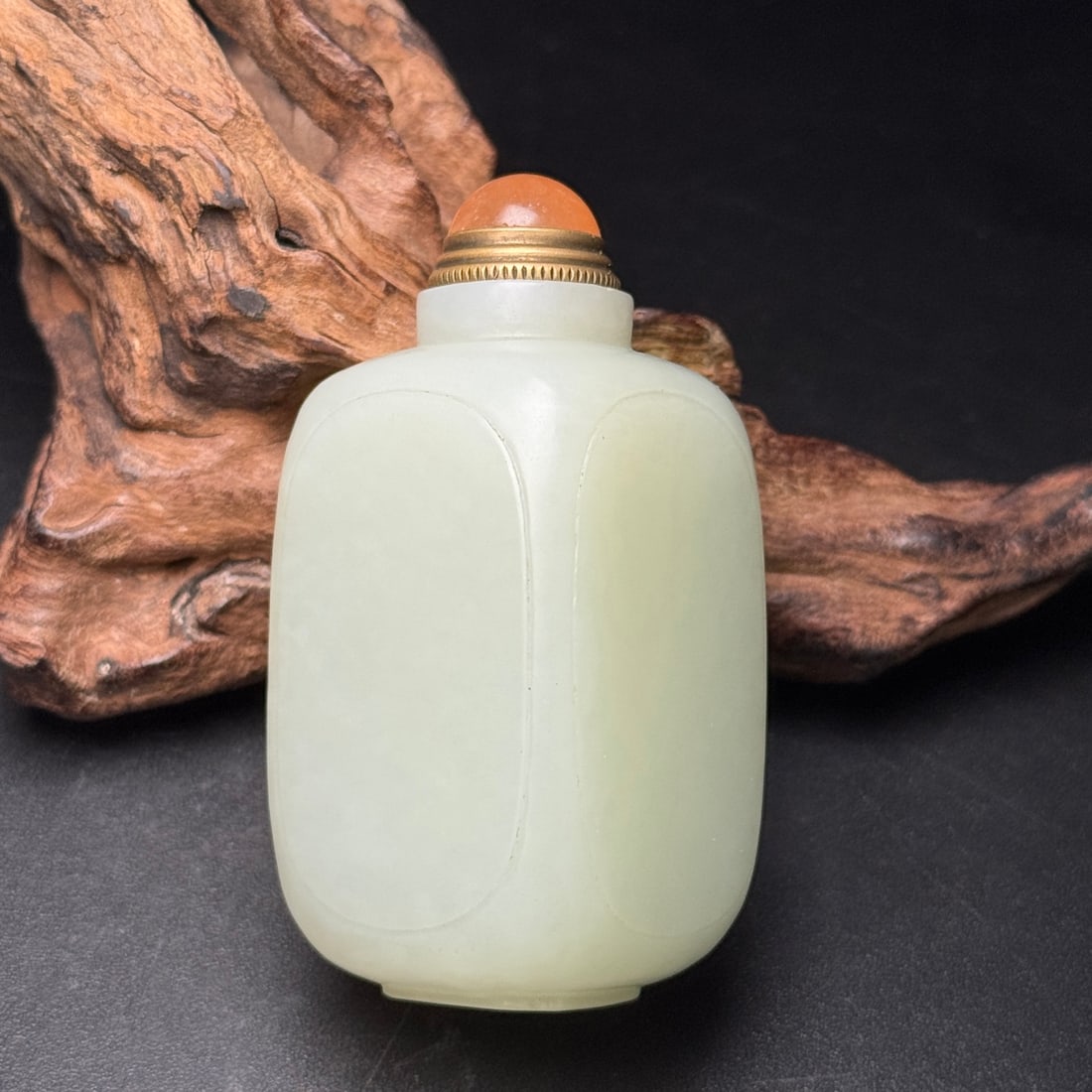 Old Natural Hetian Jade Snuff Bottle - 2