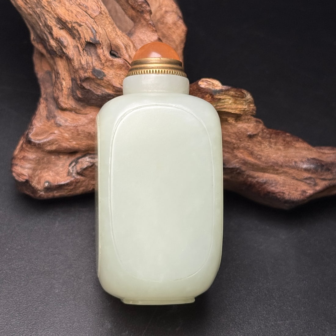 Old Natural Hetian Jade Snuff Bottle - 3