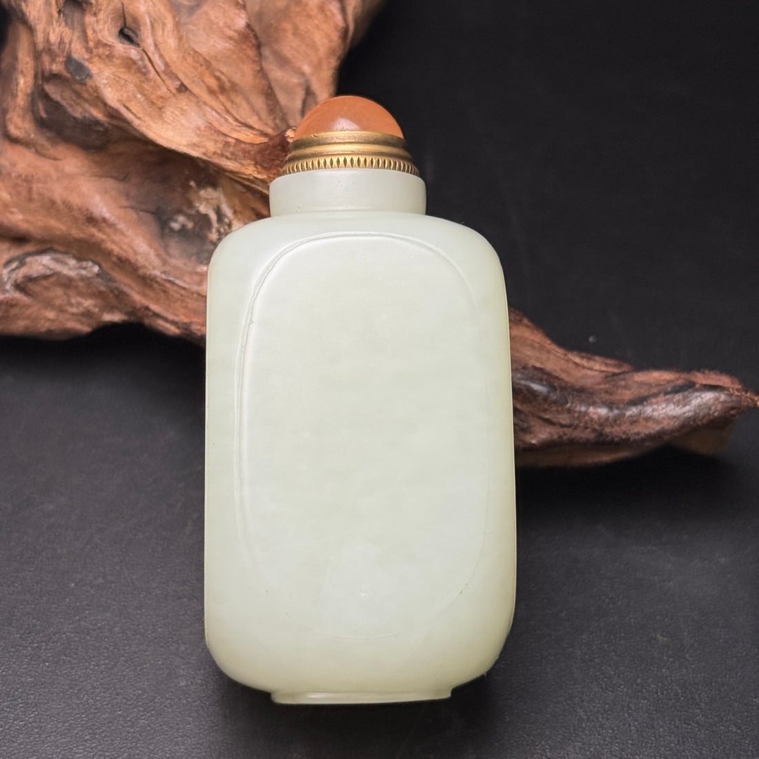 Old Natural Hetian Jade Snuff Bottle - 5