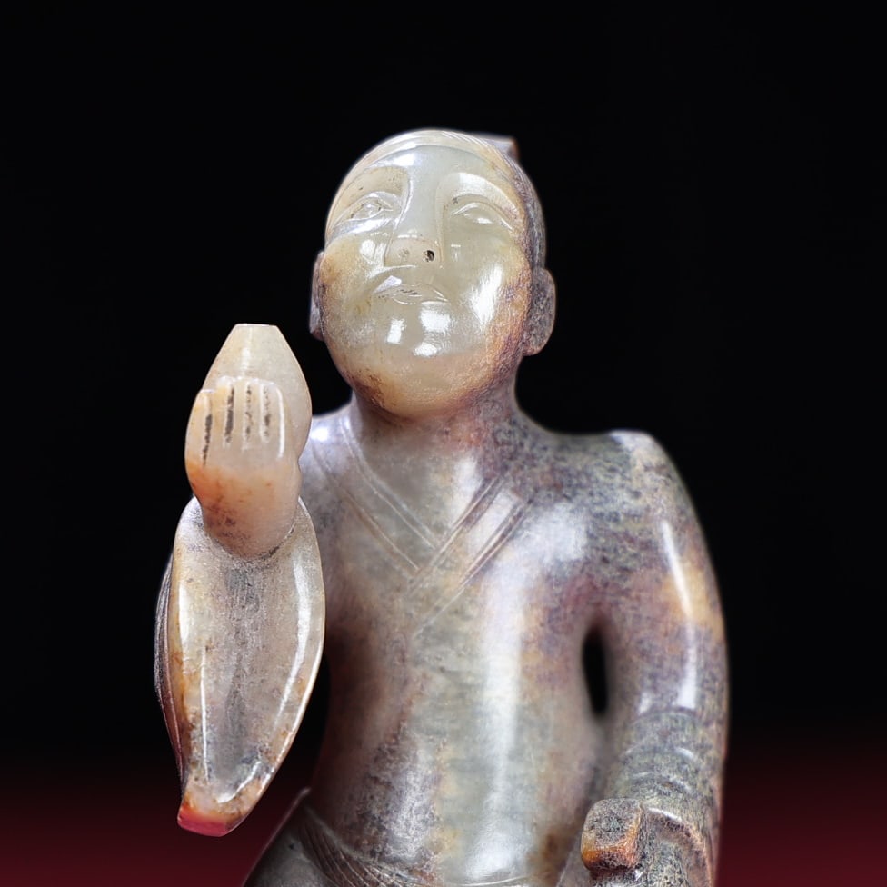 Vintage Hetian Jade Figure Statue - 2