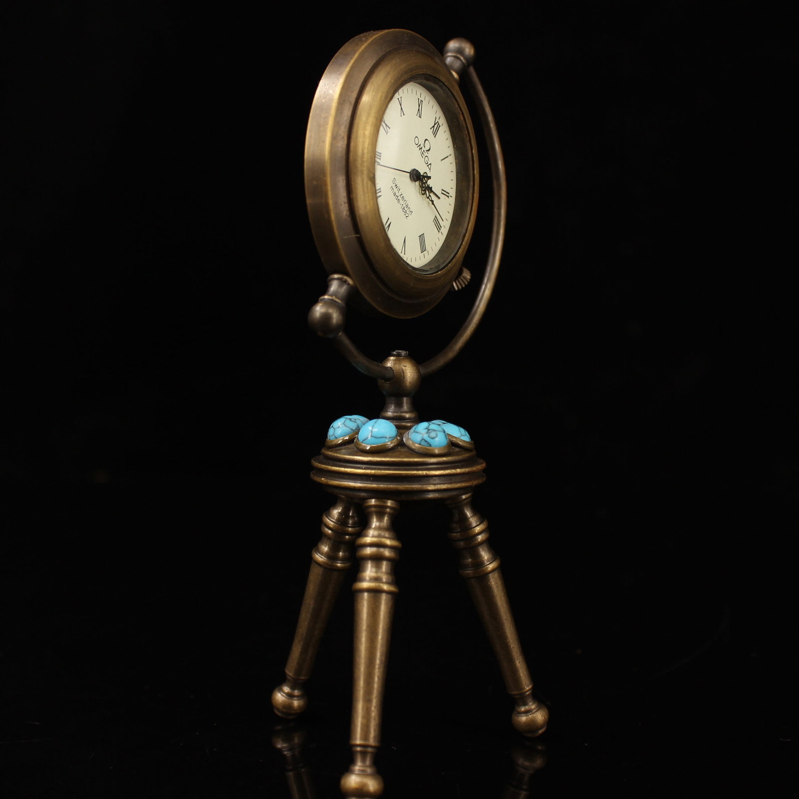 Old Bronze Machinery Clock - 3
