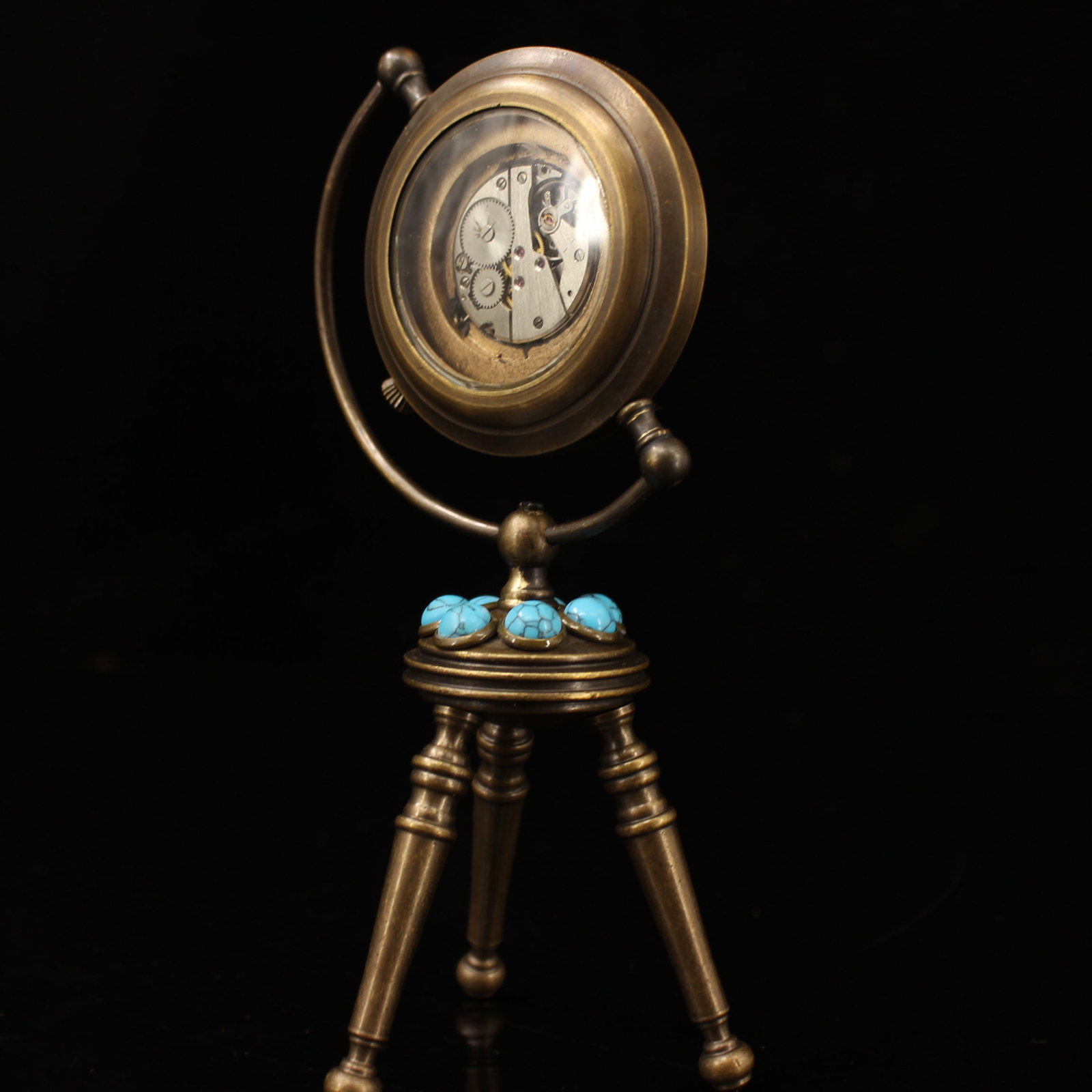 Old Bronze Machinery Clock - 4