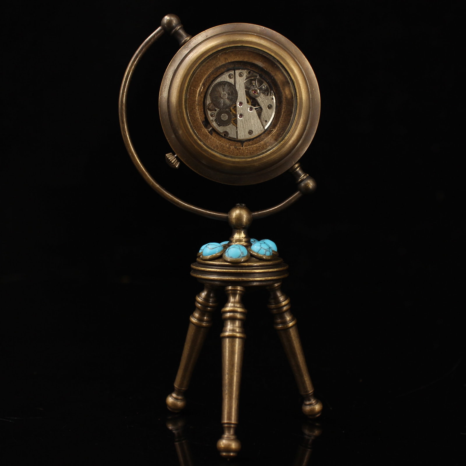 Old Bronze Machinery Clock - 5