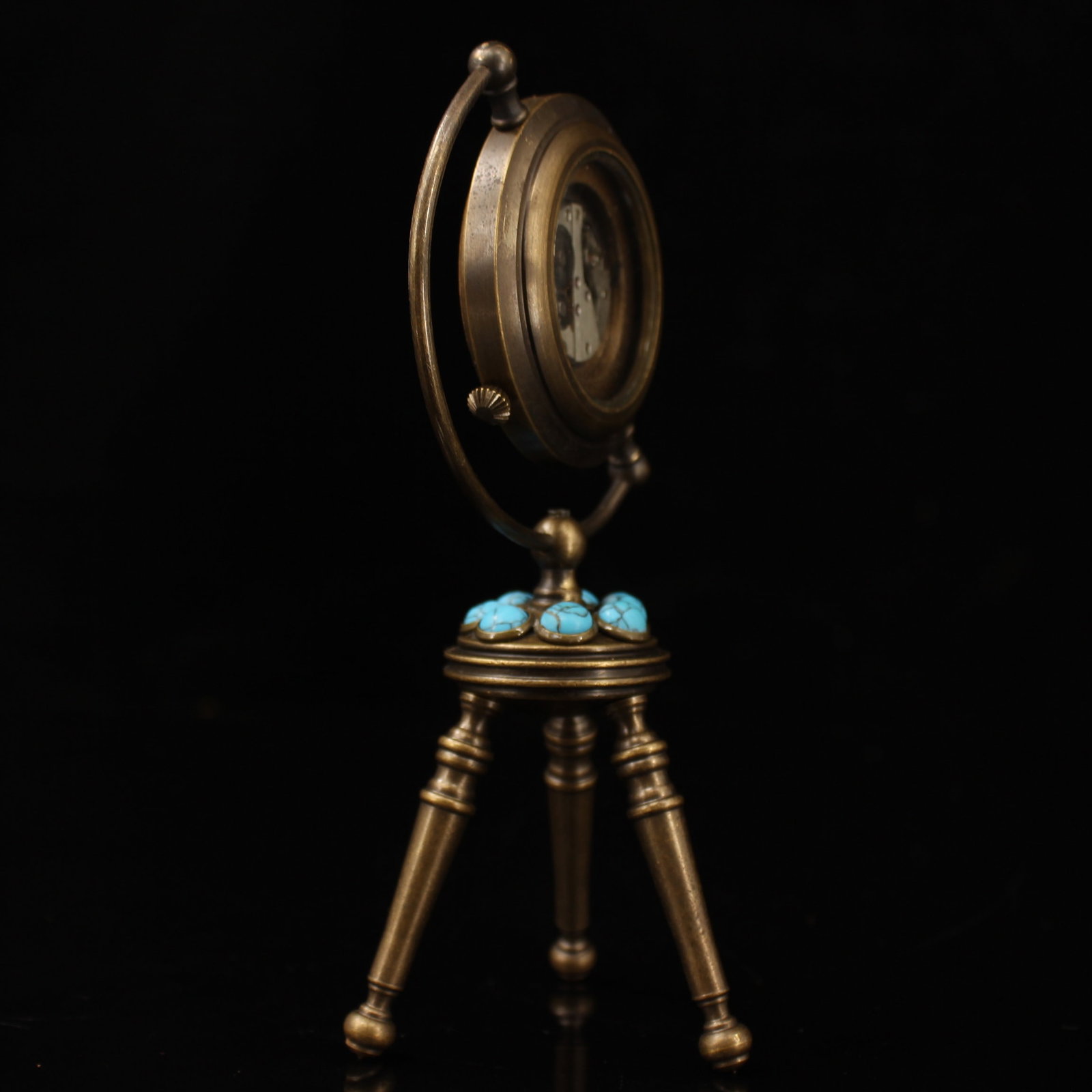 Old Bronze Machinery Clock - 6