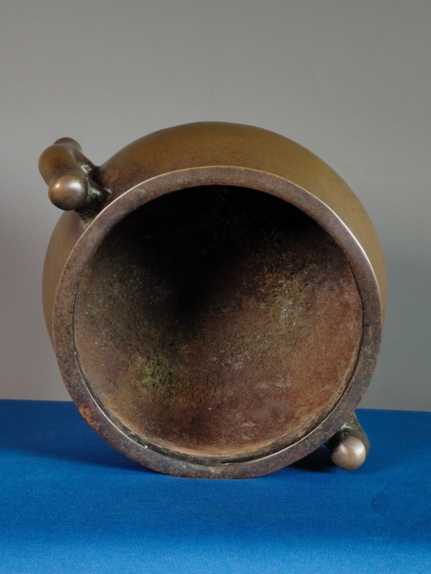 Old Bronze Double Ear Incense Burner - 8