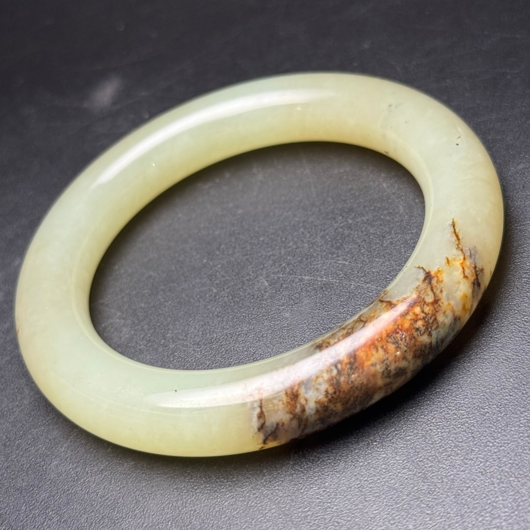 Natural Hetian Jade Bracelet Bangle 58mm ID - 4