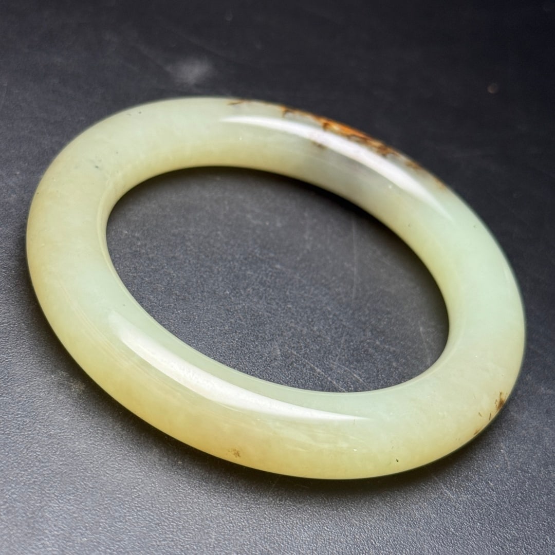 Natural Hetian Jade Bracelet Bangle 58mm ID - 5